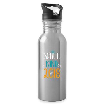 Kita Abgänger Schulkind Einschulung Kindergarten - Trinkflasche mit integriertem Trinkhalm - Lightsilver - Rechts