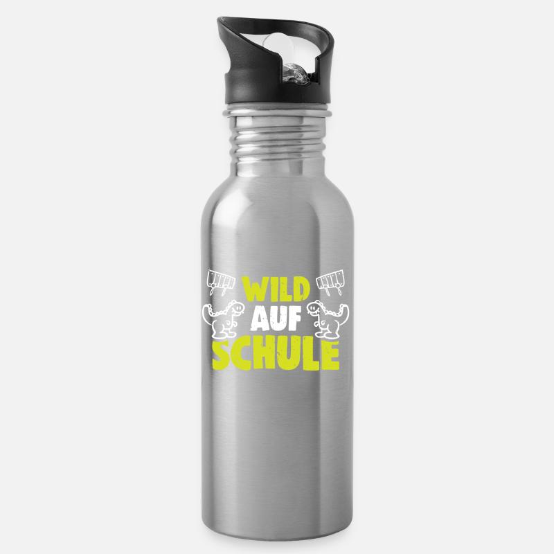 Kita Abgänger Schulkind Einschulung Kindergarten - Trinkflasche mit integriertem Trinkhalm - Lightsilver