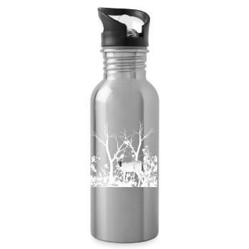 Biche Gracieuse Forêt Sauvage - Gourde avec paille intégrée - argent clair - Droite