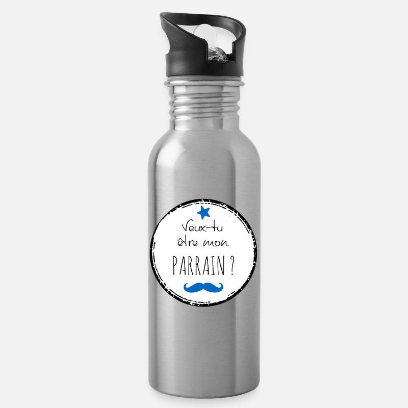 Demande Parrain - Gourde avec paille intégrée - argent clair