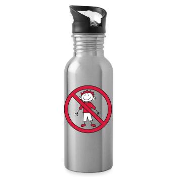 verboten schild zone keine kind gemalt kritzel com - Trinkflasche mit integriertem Trinkhalm - Lightsilver - Rechts