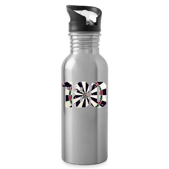 Dart Darts 180 Pfeil Pfeile Sport Glücksspiel Vate - Trinkflasche mit integriertem Trinkhalm - Lightsilver - Rechts