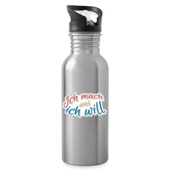 Ich mach was Ich will - Trinkflasche mit integriertem Trinkhalm - Lightsilver - Rechts