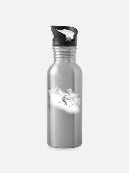 ALPINE SKIING - Water bottle with straw - silver