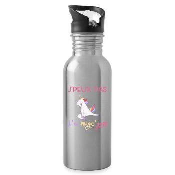 Magisches Einhorn Gym Kostüm - Trinkflasche mit integriertem Trinkhalm - Lightsilver - Rechts