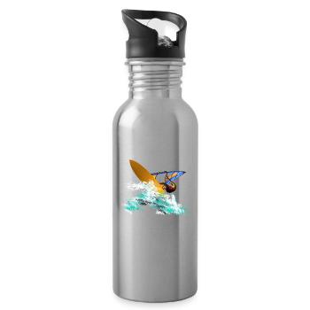 Windsurfing - Trinkflasche mit integriertem Trinkhalm - Lightsilver - Rechts