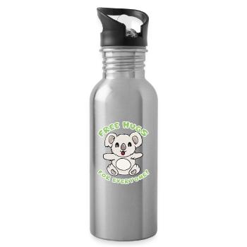 Koala câlin - Gourde avec paille intégrée - argent clair - Droite