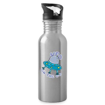 UFO - Water bottle with straw - silver - Right