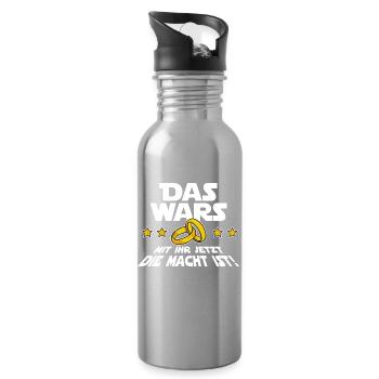 Das Wars Lustig Spruch Hochzeit Junggeselle JGA - Trinkflasche mit integriertem Trinkhalm - Lightsilver - Rechts