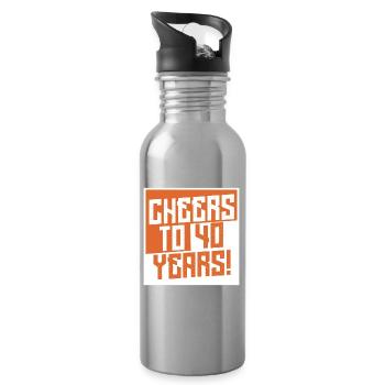 Cheers to 40 Years - Trinkflasche mit integriertem Trinkhalm - Lightsilver - Rechts