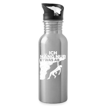 Klettern Boulder Bergsteigen Lustige Sprüche Sport - Trinkflasche mit integriertem Trinkhalm - Lightsilver - Rechts
