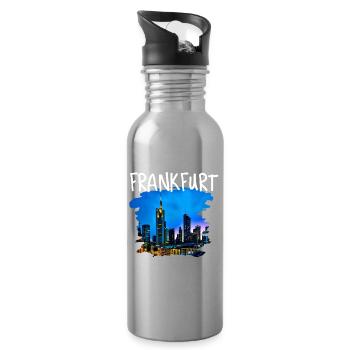 Frankfurt Skyline - Trinkflasche mit integriertem Trinkhalm - Lightsilver - Rechts
