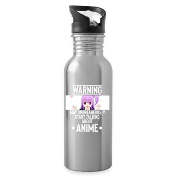 Anime - Gourde avec paille intégrée - argent clair - Droite