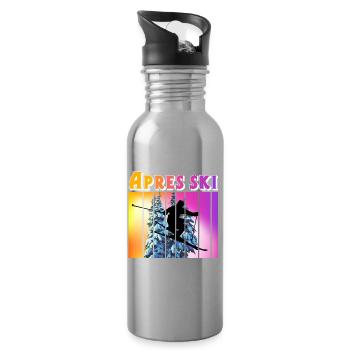 Apres ski - Water bottle with straw - silver - Right