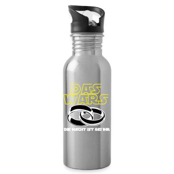 Junggesellenabschied , die Macht ist bei ihr(25) - Trinkflasche mit integriertem Trinkhalm - Lightsilver - Rechts