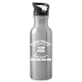 Eggs - Water bottle with straw - silver - Right