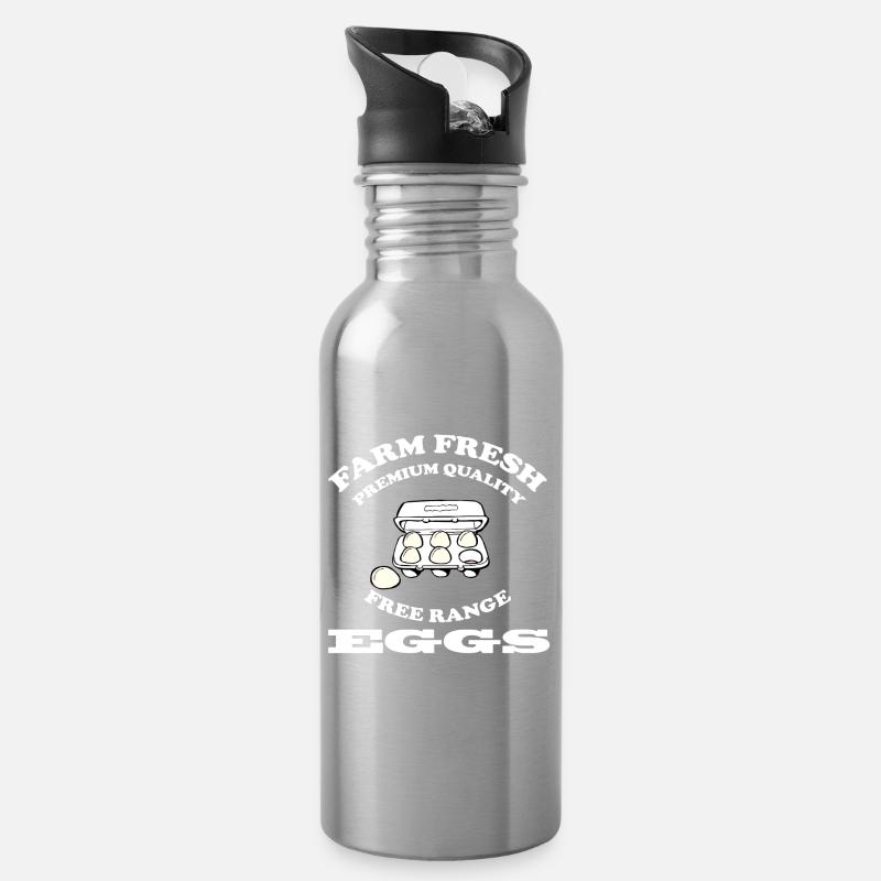 EGGS - Trinkflasche mit integriertem Trinkhalm - Lightsilver