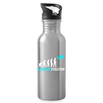 Fallschirm Evolution Design / Geschenkidee - Trinkflasche mit integriertem Trinkhalm - Lightsilver - Rechts