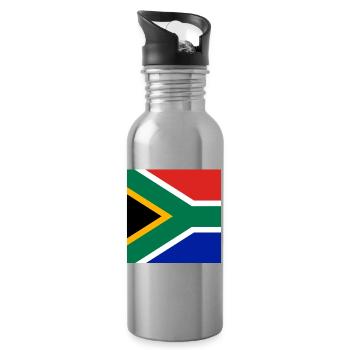 Drapeau de l’Afrique du Sud - Gourde avec paille intégrée - argent clair - Droite