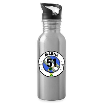 Marne - Gourde avec paille intégrée - argent clair - Droite