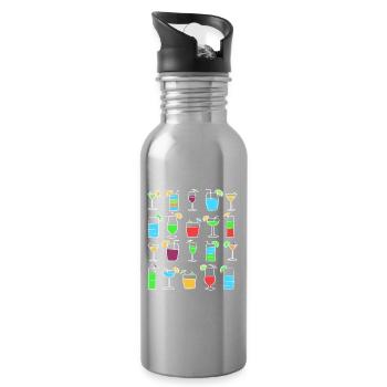 Cocktails Longdrink Entspannen Urlaub Ferien Party - Trinkflasche mit integriertem Trinkhalm - Lightsilver - Rechts