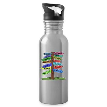 Travel travel vacation holidays summer time out - Water bottle with straw - silver - Right