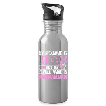 Mom - Water bottle with straw - silver - Right
