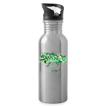 Skater Graffiti - Water bottle with straw - silver - Right