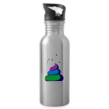 Turd - Water bottle with straw - silver - Right