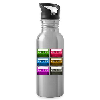 Kassetten - Trinkflasche mit integriertem Trinkhalm - Lightsilver - Rechts