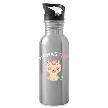 Namasthé Gift Humor Yoga Namasté Zen Tea - Water bottle with straw - silver - Right
