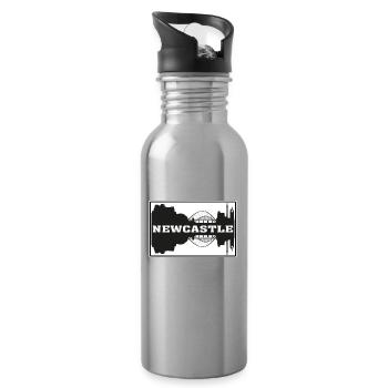 Newcastle England Travel Souvenir Skyline Silhouet - Water bottle with straw - silver - Right