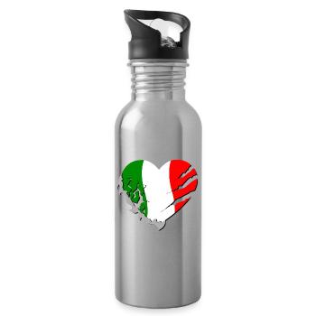 heart Italy - Heart Italy - Water bottle with straw - silver - Right