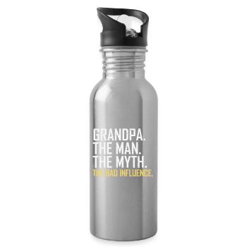 Grand-père Homme Mythe La Mauvaise Influence - Gourde avec paille intégrée - argent clair - Droite