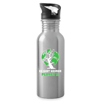 Baum Mutter Erde Planet Umwelt Statement - Trinkflasche mit integriertem Trinkhalm - Lightsilver - Rechts