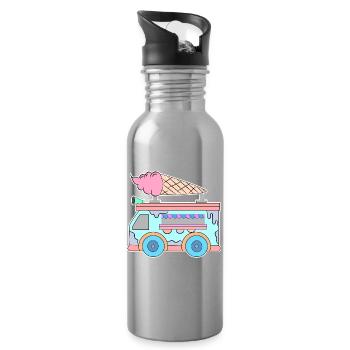 Kids Eiscreme - Trinkflasche mit integriertem Trinkhalm - Lightsilver - Rechts