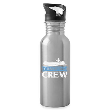 Canoeing Quote Canoeing Crew Kayaking - Water bottle with straw - silver - Right
