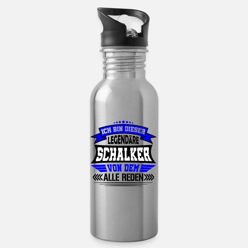 Legendärer Schalker | Farben änderbar - Trinkflasche mit integriertem Trinkhalm - Lightsilver