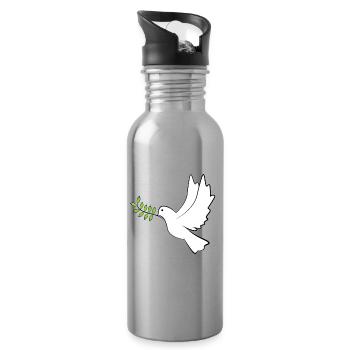 Colombe de la Paix - Gourde avec paille intégrée - argent clair - Droite