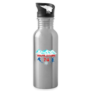 Haute-Savoie - Trinkflasche mit integriertem Trinkhalm - Lightsilver - Rechts