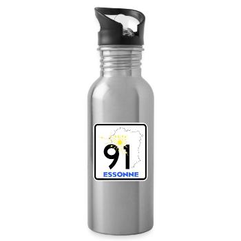 Essonne 91 - Trinkflasche mit integriertem Trinkhalm - Lightsilver - Rechts