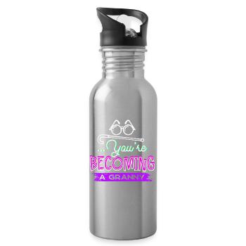 Glückwunsch Großmutter Oma Statement Brille - Trinkflasche mit integriertem Trinkhalm - Lightsilver - Rechts