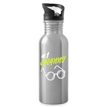 Statement Seniorin Brille Beste Omi Oma Großmutter - Trinkflasche mit integriertem Trinkhalm - Lightsilver - Rechts