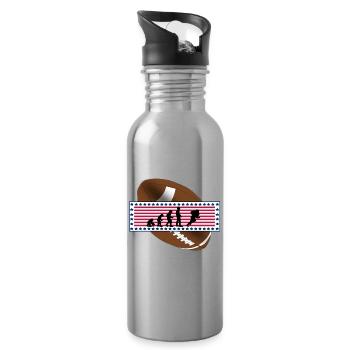 EVOLUTION AMERICAN FOOTBALL USA Flag Gift - Water bottle with straw - silver - Right