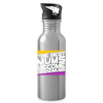 Oma Glückwunsch Großmutter Großmama Statement - Trinkflasche mit integriertem Trinkhalm - Lightsilver - Rechts