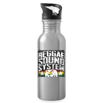 Reggae Sound System - Trinkflasche mit integriertem Trinkhalm - Lightsilver - Rechts