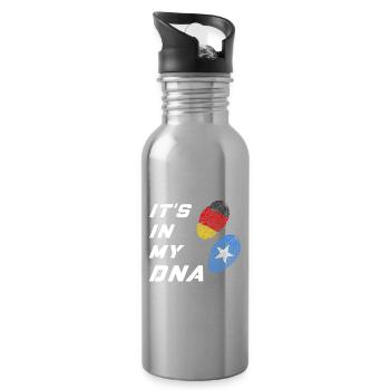 In my DNA Germany / Somalia - Water bottle with straw - silver - Right