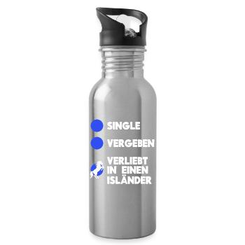 Pferde Humorvoll Statement Islandpferde Pferdefan - Trinkflasche mit integriertem Trinkhalm - Lightsilver - Rechts