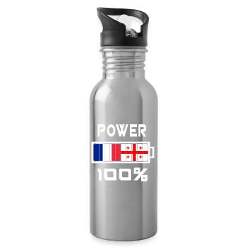 Georgia and France feed 100% - Water bottle with straw - silver - Right