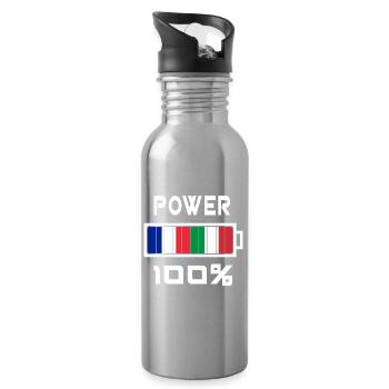 Italy and France are in power - Water bottle with straw - silver - Right